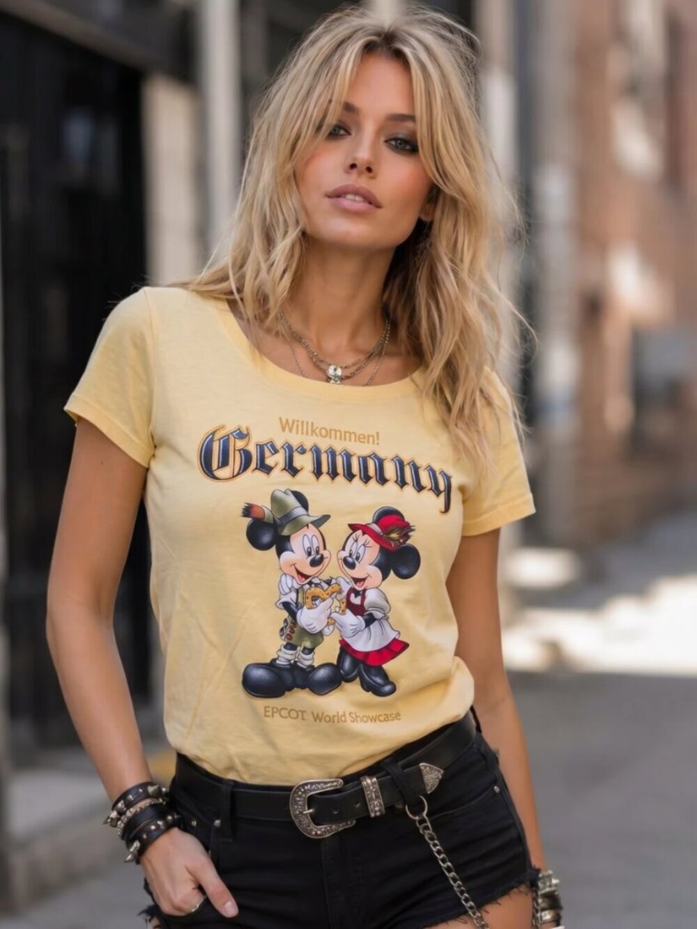 DISNEY GERMANY MICKEY & MINNIE WOMENS TEE (xxl)